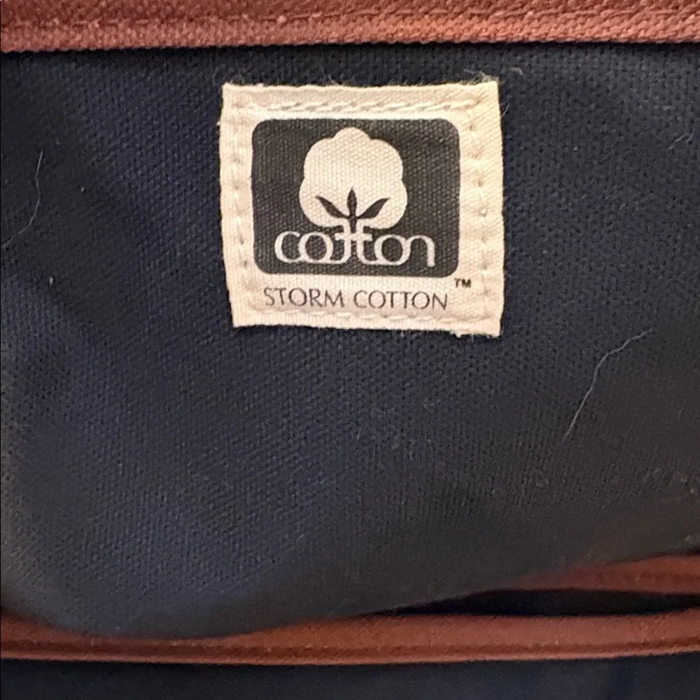 Cotton Storm Canvas Two-Tone Navy and Rust Brown Backpack Unisex